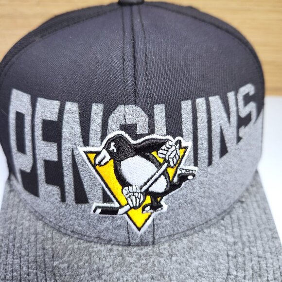 Pittsburgh Penguins Hat Cap adidas Mens Two-tone Black & Grey Snapback - Picture 3 of 11
